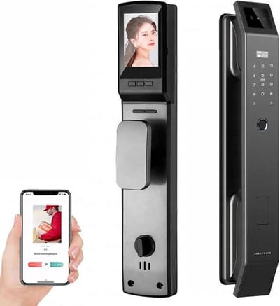 Slim deurslot - Digitaal slot camera - Veilige toegang woning - Gezichtsherkenning camera - 28 cm - Zwart