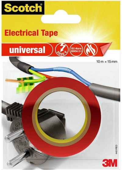 3M universal 4401RED Isolatietape Scotch Rood (l x b) 10 m x 15 mm 1 stuk(s)