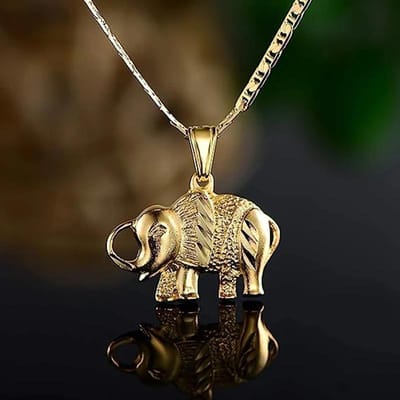 Huitan Persoonlijkheid Olifant Hanger Ketting Dames Metaal Goudkleur/ Kleur Hip Hop Dier Accessoires Rock Meisjes Sieraden brown