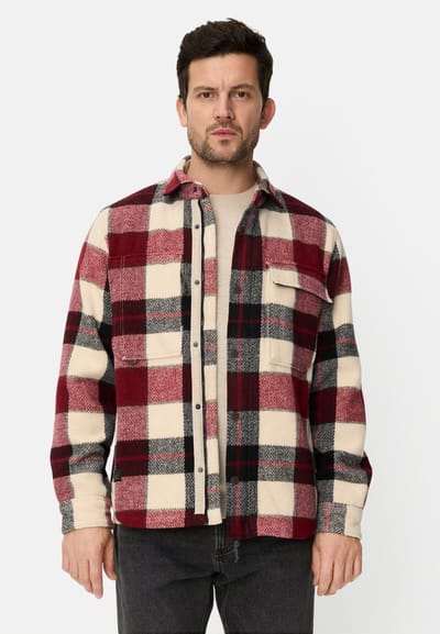 camel active Overshirt met zijzakken - Maat menswear-L - Amberrood