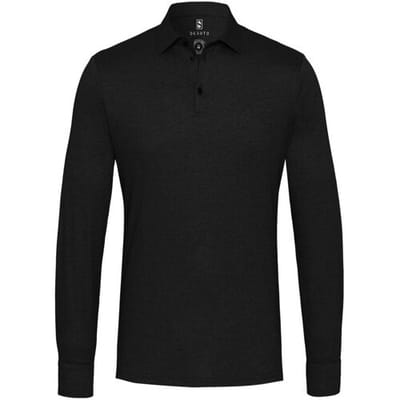 Desoto Polo Long Sleeve Piqué Optics Jersey Uni Zwart / male