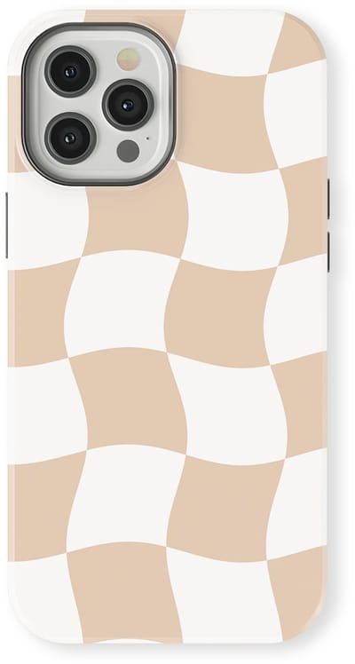 Checkered Warp Hoesje geschikt voor iPhone 12 Pro | Geschikt Voor Mag | Uniek Design Hoesje | Beschermhoes geschikt voor iPhone 12 Pro Linen Grid