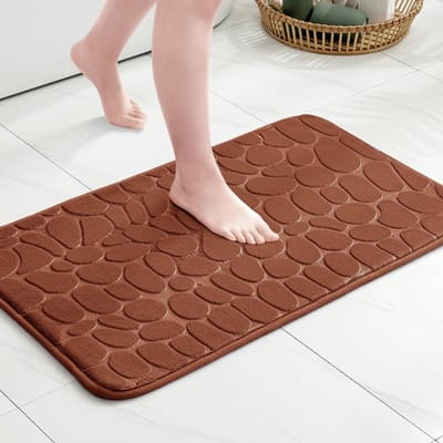 Allecto - Droogloopmat Badmat - Antislip - Koffie - Traagschuim - Superzacht en comfortabel - 50x80 cm - Geschikt voor badkamer en keuken