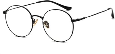 Junsika Bril met blauwlichtfilter, voor dames en heren, klassieke vintage metalen vierkante bril, zonder sterkte, A2: zwart, W51/H42