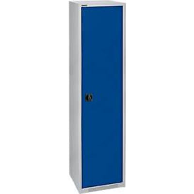 Schäfer Shop Genius FS vleugeldeurkast, staal, met ventilatiegaten, B 545 x D 520 x H 1950 mm, 5 OH, witaluminium/ gentiaanblauw, tot 250 kg