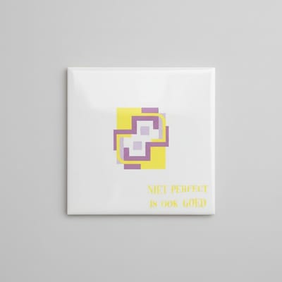 Niet Perfect Is Ook Goed Tekst Decoratieve Tegel 15×15 cm – Moderne Abstracte Inspirerende Wandtegel voor Huis & Kantoor Decor