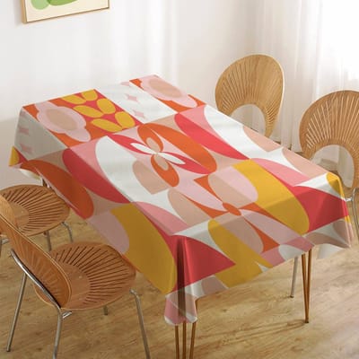 Geometrisch Schakeringspatroon Schattig Tafelkleed Kerst Picknick Feest Verjaardag Bruiloft Waterdichte Bureau Tafelkleed Tafel Decoratie 90x140cm