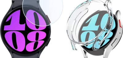 Strap-it TPU Case (Transparant) + Screenprotector - Geschikt voor Samsung Galaxy Watch 6 40mm - Schokbestendige hoes - Krasbestendige schermbeschermer - 360° volledige bescherming - Bundel