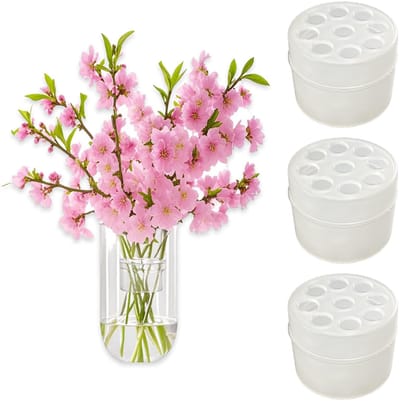 Dailygoods- Bloemenhouder 3 Stuks - Hoogwaardig Kunststof - Waterbestendig - Bloemstukken - Ikebana Stanghouder - Eenvoudig in Gebruik - Bloemstengelhouder