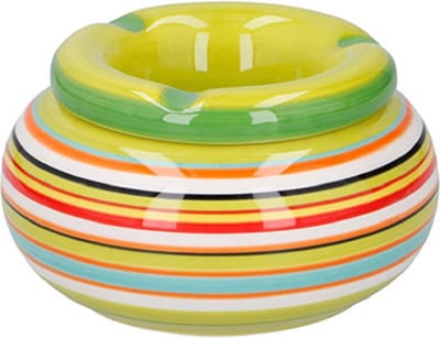 G.Wurm Storm asbak Casablanca - Keramiek - oranje/multi kleuren - 11 x 6 cm