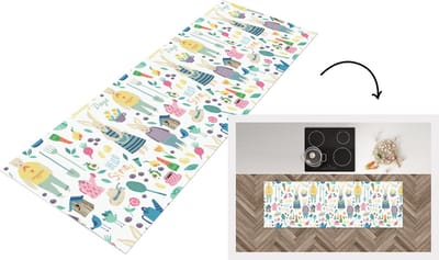 Keukenloper - Loper keuken - Patronen - Konijn - Lente - Tuin - 150x50 cm - Keukenloper vinyl