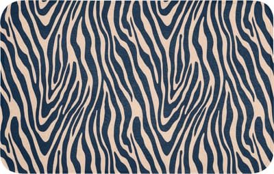 Badmat 80x50 cm - Antislip - Zebra - Patroon - Blauw - Beige - Badmatten voor badkamer - Badkamermat - Douchemat - Badkamer mat
