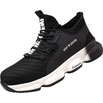 Heren Veiligheidsschoenen Stalen Neus Sneakers Anti-plet Industriele Werkschoenen Lichtgewicht Puncture Proof Werk Mannen Veiligheidslaarzen Mannelijke Laars 36 black