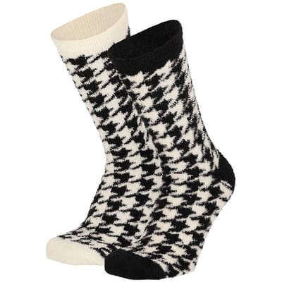 Apollo - Bedsokken dames - Zwart - One Size - Slaapsokken - Warme sokken dames - Winter sokken - Fluffy sokken