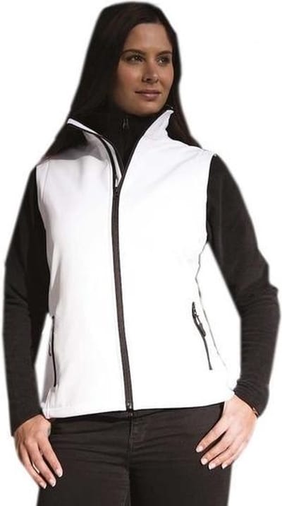 Softshell casual bodywarmer wit voor dames - Outdoorkleding wandelen/zeilen - Mouwloze vesten S