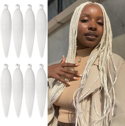 Ronte - Pre Stretched Braiding Hair 66 cm voor vlechten - Yaki - Haarextensies - Blonde - EZ vlechten - Warm water instellen - 8 stuks