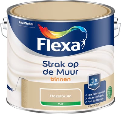 Flexa Strak Op De Muur Muurverf - Mat - Hazelbruin - 2,5l