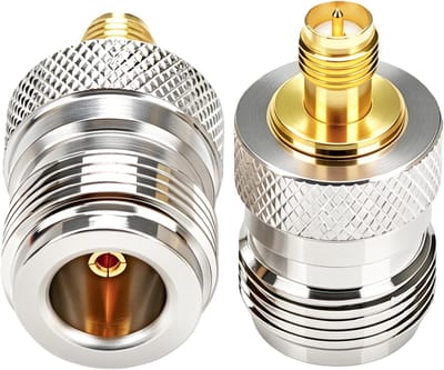 Adapter Set - RF Connectoren - Antenne Verlenging - N Naar RP-SMA - 2 Stuks - Zilverkleurig