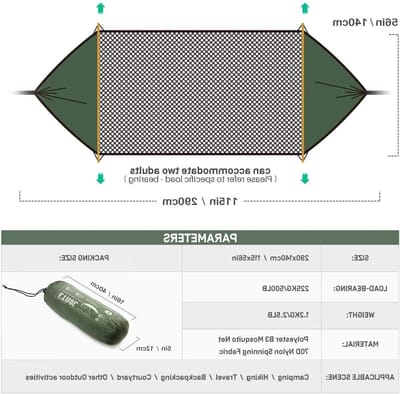 Hangmat Set - Schommelstoel Braziliaanse hangmat - Ontspannen Buiten - Snelle Installatie - 290 x 140 cm - Zwart Geel