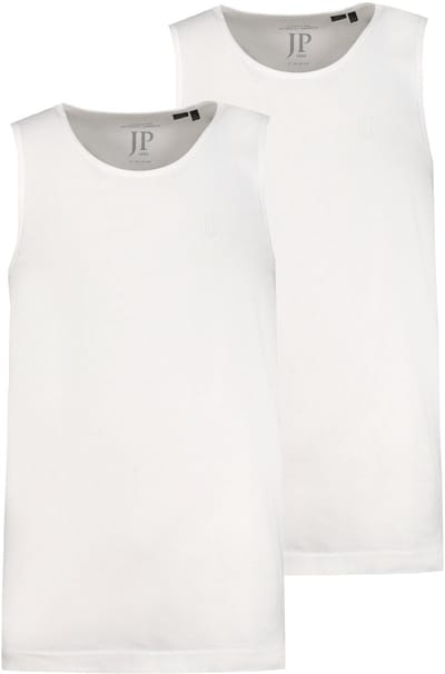 JP 1880 - Heren - Tanktops duopak basic mouwloos - Sneeuwwit - Maat XXL