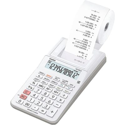 Casio HR-8RCE-WE Bureaurekenmachine met printer Wit Aantal displayposities: 12 werkt op batterijen, werkt op het lichtnet (optioneel) (b x h x d) 102