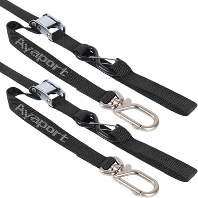 Spanbanden Set - Vastzetbanden Motor - Veilig Vervoer - Draaibare Karabijnhaken - 280 cm Lengte - Zwart