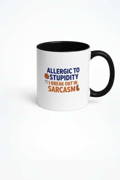 Allergic to Stupidity Mok - Grappige Koffiemok voor Sarcasme Liefhebbers