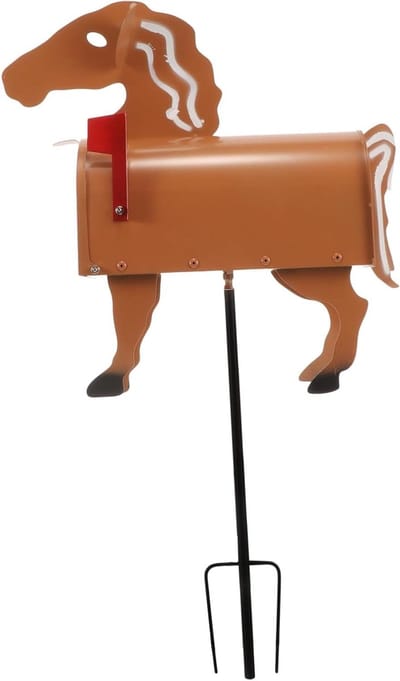 Brievenbus Paard - Buitenpost - Tuindecoratie - Uniek Paardenontwerp - 29x28x11.5cm - Zoals Afgebeeld