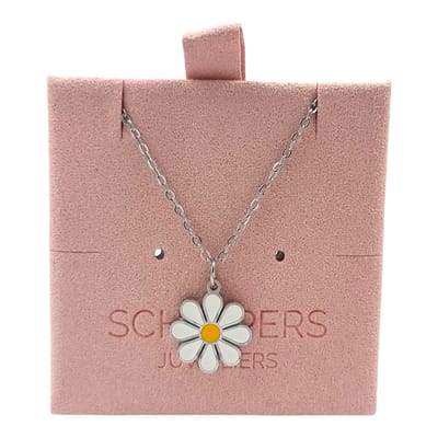 Ketting voor meisje – Madelief bloem hanger – Lengte 45 cm – Premium gepolijst staal