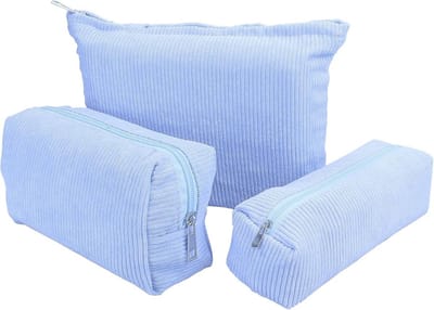 SnelShoppen - 3 Stuks Cosmeticazak Corduroy Make-up Tas Corduroy Cosmetica Doos Vrouwen Corduroy Make-up Tas Cosmetica Zak Corduroy Schoonheidszak Rei