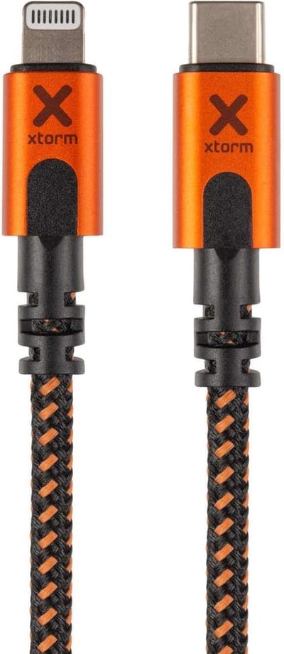 Xtorm Xtreme USB-C naar lightning kabel - 1.5m - Zwart/Oranje