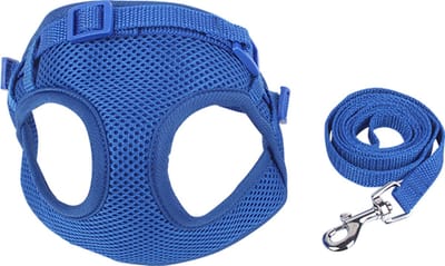 Nobleza Borsttuig met hondenriem - Hondentuig - Y Tuig hond - Instaptuig hond - Maat S - Blauw