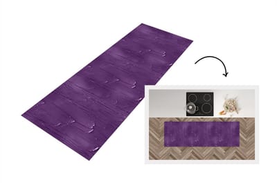 Keukenloper - Loper keuken - Verf - Paars - Patronen - 150x50 cm - Keukenloper vinyl