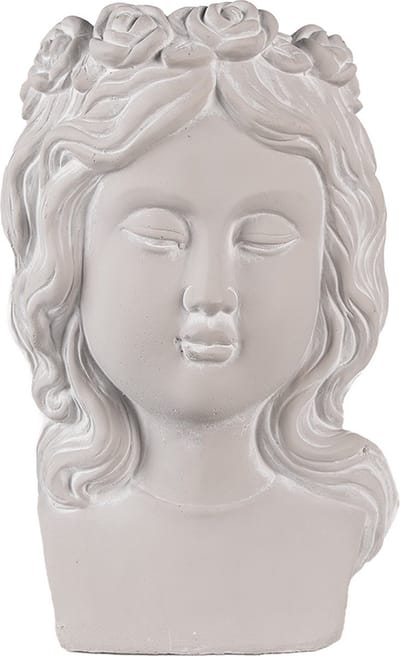 Bloempot voor Binnen – Grijs – Rustieke Pot – 20x17x30 cm – Steen – Vrouwenmotief