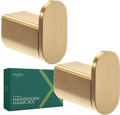 Handdoekhaakjes Goud - 2 stuks - Gouden Handdoekhouder Keuken & Badkamer - Boren