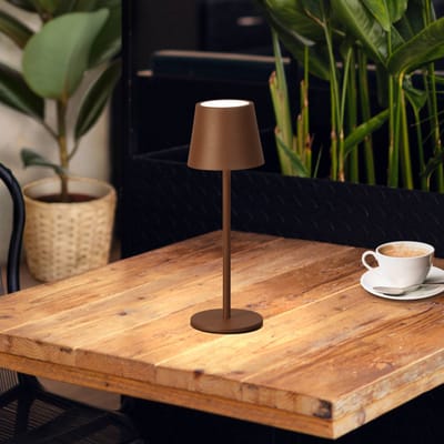GAEVE - Tafellamp oplaadbaar - Roest - Draadloos en Dimbaar - 27,5cm hoog - 3 lichtkleuren - Elke lichtkleur is dimbaar- Geschikt voor slaapkamer, woonkamer, eetkamer en buiten. Nachtlampje slaapkamer