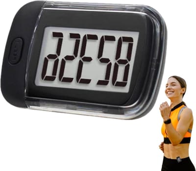 Wandel Stappenteller - Clip Tracker - Fitness Doelen - Groot Digitaal Display - 65x45x22mm - Zwart