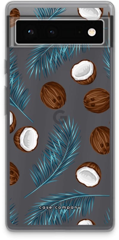 Case Company® - Hoesje geschikt voor Google Pixel 6 hoesje - Kokosnoot - Soft Cover Telefoonhoesje - Bescherming aan alle Kanten en Schermrand