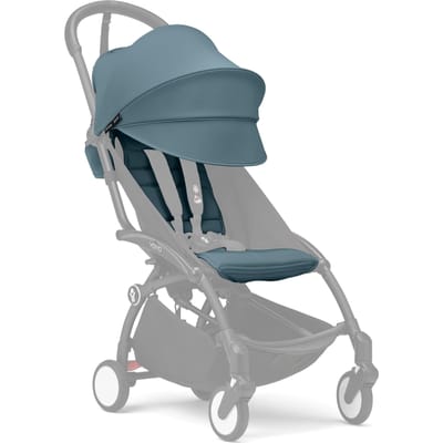 Stokke YOYO 6+ Color Pack, Aqua - Textiel: zitkussen, uitschuifbare luifel en achterzak met ritssluiting - Voor het YOYO-frame (los verkrijgbaar)