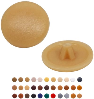 Schroefdoppen Plastic - Afdekkappen Schroeven - Meubels Afwerken - Pozidriv Hoofd - 12 mm - Beige