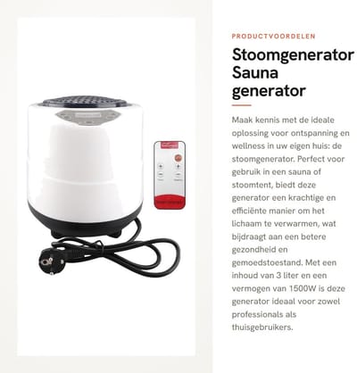 Dailygoods - Stoomgenerator - Sauna generator - Veiligheidsbescherming - 3L - Fumigatie machine - Geschikt voor Spa - EU 220V