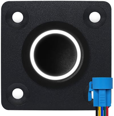 ProRide Metalen drukschakelaar Inbouwpaneel 12V ON-OFF - 22mm - met Aansluitkabel - 12V/24V - LED indicatie Wit