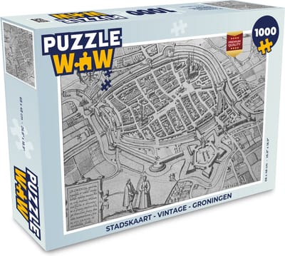 Puzzel Stadskaart - Vintage - Groningen - Legpuzzel - Puzzel 1000 stukjes volwassenen - Plattegrond