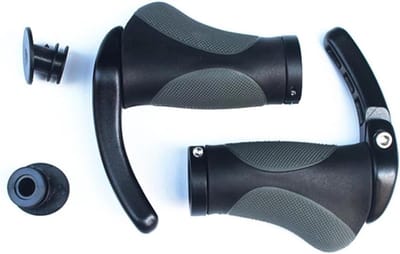 Fiets Handvatten - Stuurhoezen - Comfortabel Fietsen - TPR Rubber - 135mm - Zwart Grijs