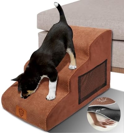 Hondentrap met 3 Treden voor Kleine Honden en Katten – Antislip en Wasbaar