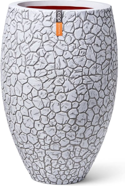 Capi Europe - Vaas elegant deluxe Clay NL - 55x85 - Ivoor - Opening Ø38 - Bloempot voor binnen en buiten - Levenslang garantie - Breukbestendig - 100% Recyclebaar - CO2 Neutraal geproduceerd - KIVC1132