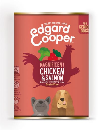 Edgard & Cooper Kip & Zalm Blik - Voor senior honden - Hondenvoer - 400g