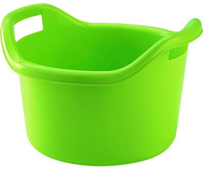 Hega Hogar Grote teil/afwasbak/kuip - kunststof - rond - handvatten - 41 x 24 cm - 14 liter - groen - huishouden/schoonmaak/wasgoed