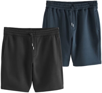 Next - Heren - Set van 2 shorts van geborsteld jersey - Zwart
