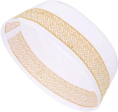 Islamitische Gebedshoed voor Mannen van Polyester en Katoen met Borduursel - Gele Hoed (59cm/23.2inch) voor Comfort en Stijl tijdens het Bidden